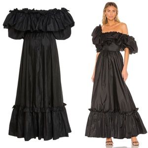 NEW LoveShackFancy RARE Tara Gown Black Taffeta